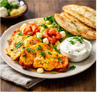 Bauernomelette mit Tomaten-Mozzarella-Salat