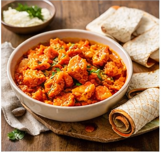 Chicken Masala mit Naturjoghurt & Protein-Wraps