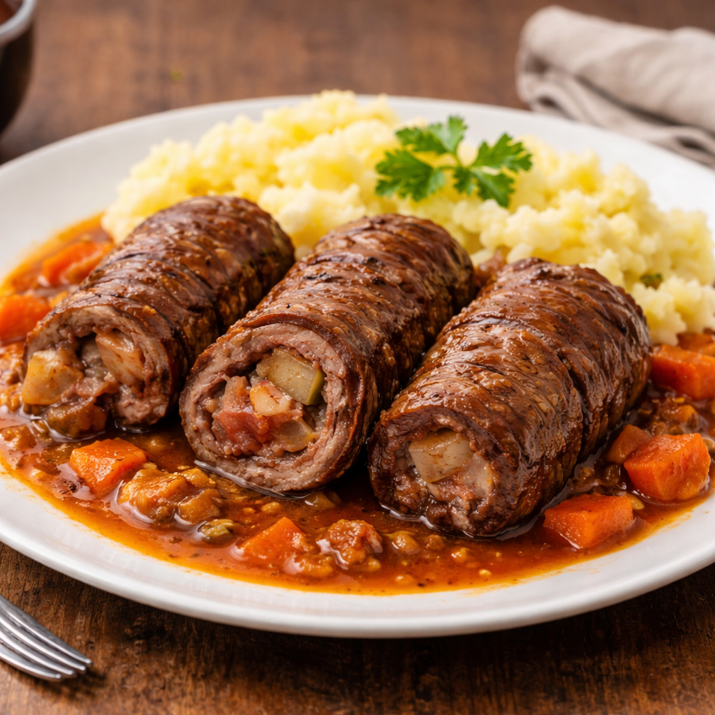 Rinderrouladen – helle Soße ohne Dunkelmacher (Hausrezept)