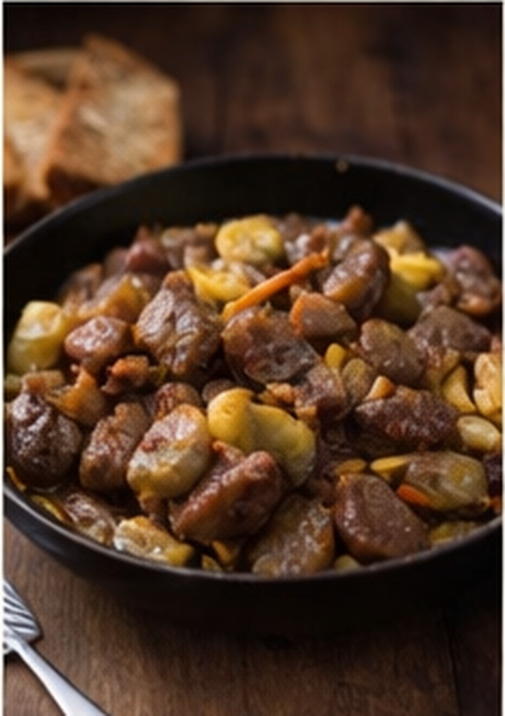 Geflügelleber mit Äpfeln