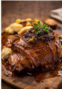 Klassischer Schmorbraten mit dunkler Sauce