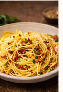 Spaghetti mit Knoblauch und Sambal Oelek