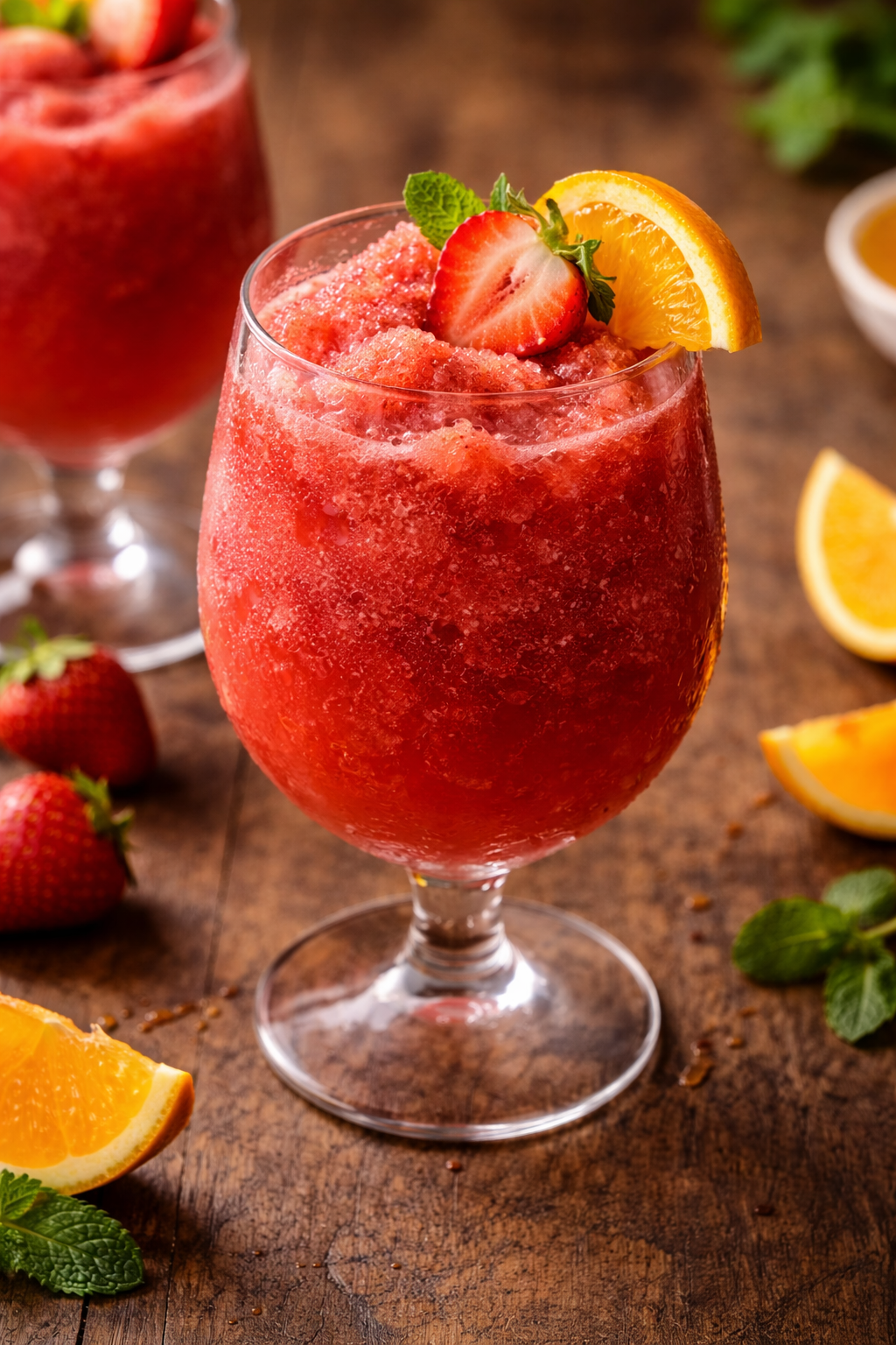 Erdbeer-Orangen-Sekt-Slush